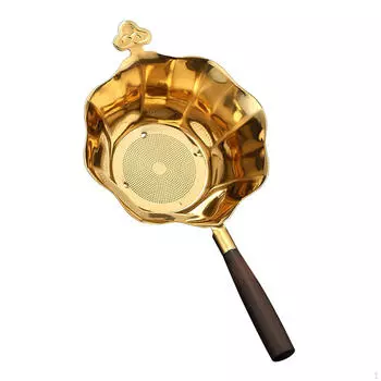 Элегантный деревянный заварник для чая с прочной сеткой из нержавеющей стали для использования дома и в офисе золотистый