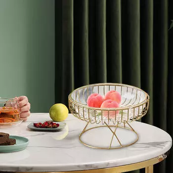 Элегантный держатель для фруктов из металлической проволоки для декора кухонного стола Clear M