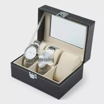 Элегантный футляр из искусственной кожи для 3 часов - Высококлассный дисплей и хранение