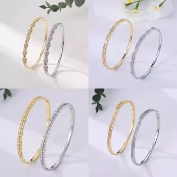 Элегантный геометрический браслет из циркония в европейском и американском стиле — прочный, стильный, яркий, роскошный для женщин.