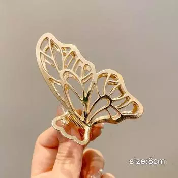 Элегантный геометрический металлический зажим для волос в виде волны золотого и серебряного цвета для женщин, аксессуары, большой панк-краб, зажимы для челюстей, заколка для волос, головной убор