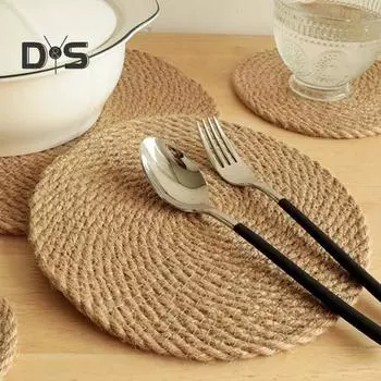 Элегантный хороший тканый коврик для столовых приборов, экологически чистый соломенный обеденный коврик с тонкой текстурой 18cm