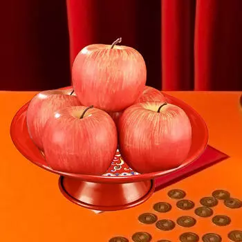 Элегантный храмовый сервировочный поднос для домашнего декора и религиозного использования жёлтый