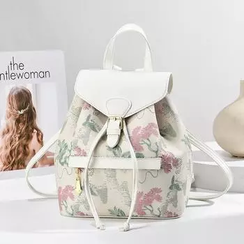 Элегантный и мягкий женский рюкзак с принтом в иностранном стиле с текстурой через плечо