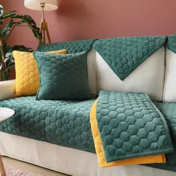 Элегантный и роскошный однотонный плюшевый чехол для дивана, секционный супер мягкий диван-полотенце, короткий стильный коврик для эркера, бархатный чехол для дивана 70x70cm 1pc