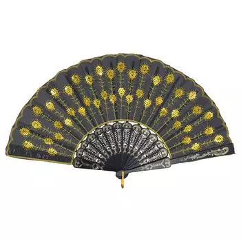 Элегантный и роскошный веер для выступлений на сцене и вечеринок, веера для музыкальных фестивалей ко Дню матери жёлтый