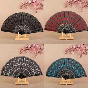 Элегантный и роскошный веер для выступлений на сцене и вечеринок, веера для музыкальных фестивалей ко Дню матери красный