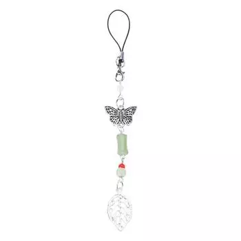 Элегантный и уникальный брелок для телефона, персонализированный кулон-бабочка, уникальный брелок с бусинами, украшение для подвешивания на телефон A