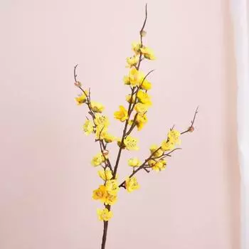 Элегантный имитация персикового цвета пластиковый искусственный цветок домашний офис декор жёлтый