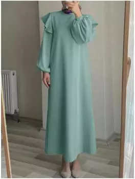 Элегантный исламский сарафан большого размера для женщин с рукавами-фонариками Extra Extra Large