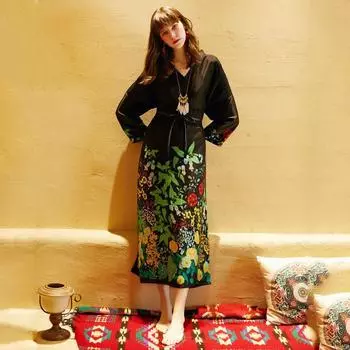 Элегантный Элегантный Халат Picture Color M(120cm long)