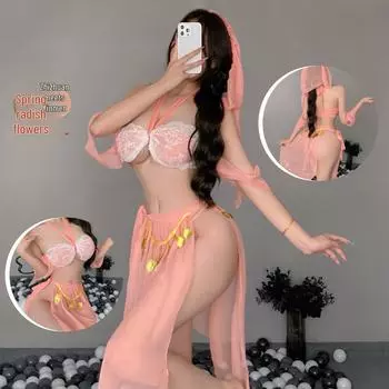 Элегантный китайский комплект сексуального кружевного нижнего белья в стиле ханьфу One Size