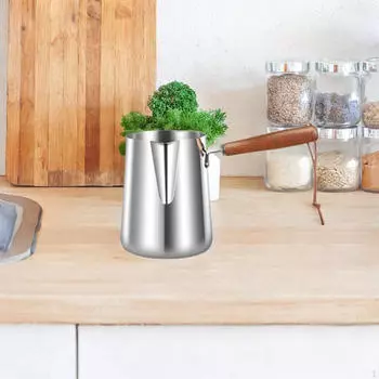 Элегантный кофейник с деревянной ручкой для растапливания молока и масла 350ml