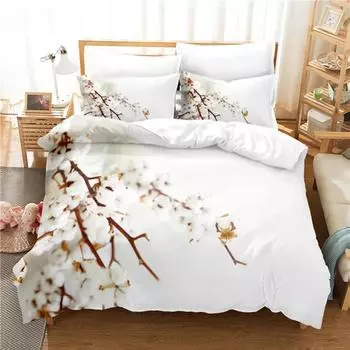Элегантный комплект постельного белья с цветами, пододеяльник, комплект постельного белья с 3D-печатью, комплект постельного белья размера «queen size», модный дизайн EU single(135x200cm)&set