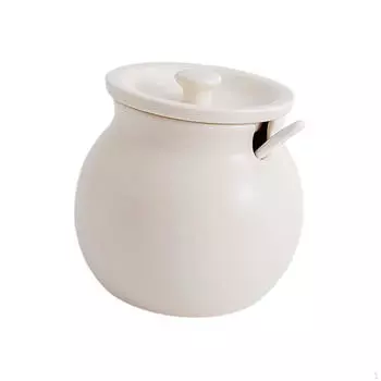 Элегантный контейнер с крышкой и ложкой для кухни S жёлтый