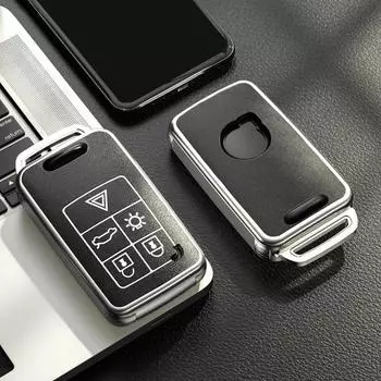 Элегантный кожаный чехол для дистанционного ключа для Volvo с 5 кнопками, улучшенная защита и долговечный материал розовый