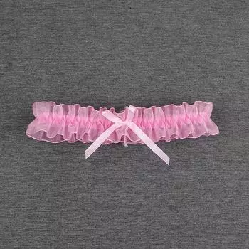 Элегантный кружевной пояс для чулок с бантом для ног для женщин в разных цветах розовый