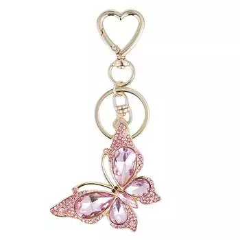 Элегантный кулон-бабочка, держатель для ключей, украшение для маленькой сумки, модный шарм для сумки, уникальный аксессуар-бабочка на каждый день розовый