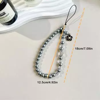 Элегантный кулон на телефон с цепочкой из камелии и бисером, милый чехол для наушников, ремешок на запястье, декоративная сумка