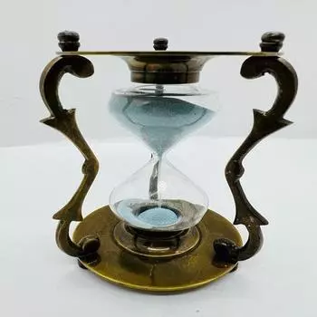 Элегантный латунный зигзагообразный песочный таймер на 5 минут Неподвластный времени декор и продуктивность