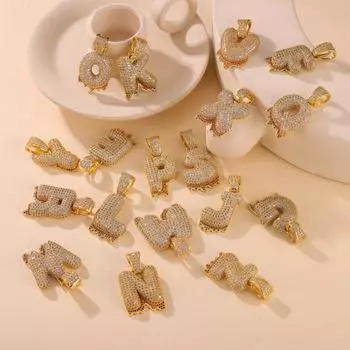 Элегантный легкий роскошный темпераментный ожерелье женский индивидуальный дизайн 26 букв медный материал циркониевый кулон аксессуары