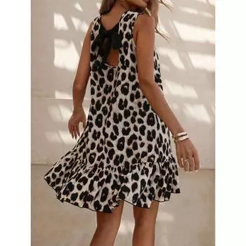 Элегантный летний жилет без рукавов с леопардовым принтом, персонализированные уличные платья для отдыха S
