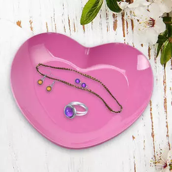 Элегантный лоток для хранения колец и сережек темно-розовый