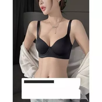 Элегантный монохромный женский бюстгальтер из полиамида с удобной стальной кольцевой поддержкой, несъемная подкладка, трикотажное полотно, нижнее белье для взрослых 34 чёрный