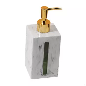 Элегантный мраморный дозатор мыла для ванной комнаты и кухни 400ml White