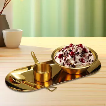 Элегантный набор десертных мисок из нержавеющей стали для столовой и кухни серебряный