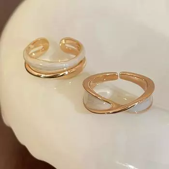 Элегантный набор из 2 колец в винтажном стиле — роскошный, регулируемый, простой и шикарный, изысканный, универсальный, повседневный вариант, искусственные украшения One Size Fits All золотисто-желтый