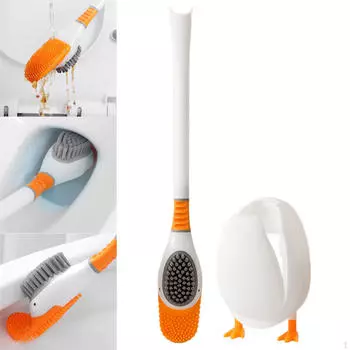 Элегантный набор из туалетной щетки и держателя для современных ванных комнат белый