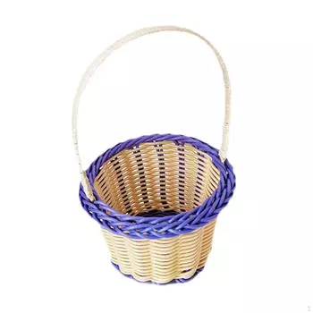 Элегантный набор корзин из ротанга для домашнего декора и хранения фиолетовый