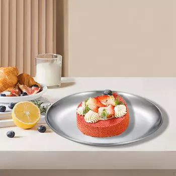 Элегантный набор обеденных тарелок из нержавеющей стали для домашнего использования siliver 14cm