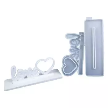 Элегантный набор силиконовых форм для настольной подставки для изготовления персонализированных фоторамок в форме сердца из эпоксидной смолы и домашних декоров