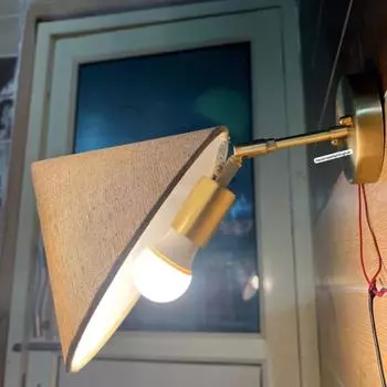 Элегантный настенный светильник середины века в стиле модерн - тканевый абажур для ванной комнаты и гостиной, гостиной