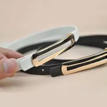 Элегантный невидимый подарок, удобный шикарный ремень из искусственной кожи с металлической застежкой, тонкий пояс для джинсов белый