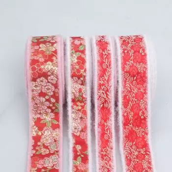 Элегантный новогодний стиль аксессуары для волос головной убор галстуки бант материал шпилька лента белый край мешковина тесьма вышивка узоры украшение дома 2.5cm*9m