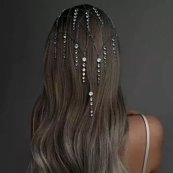 Элегантный новый ободок с кисточками, легкий роскошный головной убор со стразами, цепочка для волос для невесты, изысканные романтические украшения для вечеринок для девочек one size