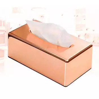 Элегантный офисный прямоугольный держатель для бумажных салфеток, коробка, контейнер для салфеток, удобный для переноски и хранения розового золота