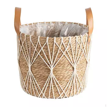 Элегантный плетеный держатель для растений для стильной внутренней и внешней демонстрации зелени Coffee Lines