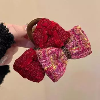 Элегантный плюшевый бант, круглый флокированный зажим для волос для женщин и девушек, милое украшение для волос, заколка, зажим для волос, модные аксессуары для волос