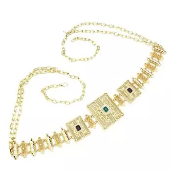 Элегантный пояс золотого цвета с квадратной кристаллической поясной цепочкой для женского платья невесты, металлический пояс-цепочка белый