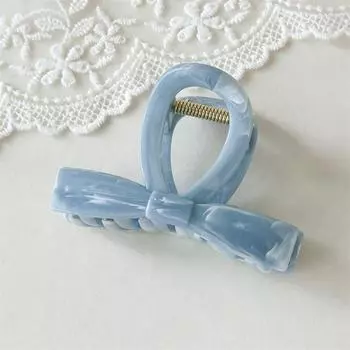 Элегантный принт, белый, синий, цвет, когти для волос, большой зажим для волос в виде акулы, геометрические заколки для волос в виде цветка, заколки для женщин, головной убор в виде краба для волос синий белл