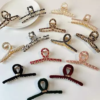 Элегантный ретро-кожаный зажим для бигуди - небольшой, роскошный и модный аксессуар для волос F655 чёрный