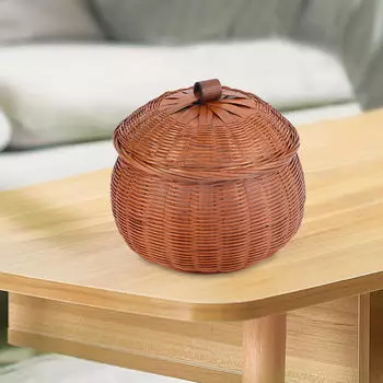 Элегантный ротанговый контейнер для хранения ручной работы для организации дома S