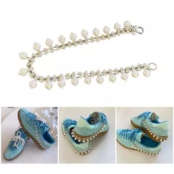 Элегантный съемный бусинный каблук-подвеска, стильный задний каблук-подвеска, аксессуар для каблука, бисерные украшения для женщин