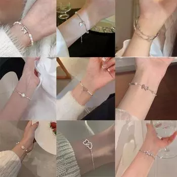 Элегантный серебряный браслет для пары дружбы для женщин, простые регулируемые браслеты, ювелирные аксессуары, подарок