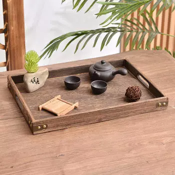 Элегантный сервировочный поднос с ручками, универсальное блюдо для еды, стильное решение для домашнего хранения Middle