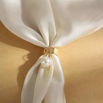 Элегантный шелковый шарф пряжка женская мода шаль кольцо креативные жемчужные броши булавка шарф брошь женская шаль шарфы клип золотой